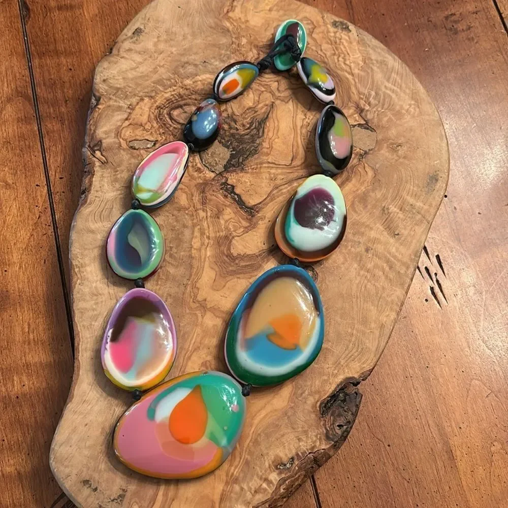 Jackie Brazil "Riverstones" Necklace. - Picture 4 of 6
